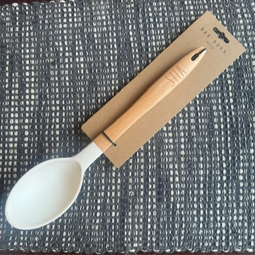 Rae Dunn 4 pc Full Size White Kitchen Utensils - Stir Mix Whip